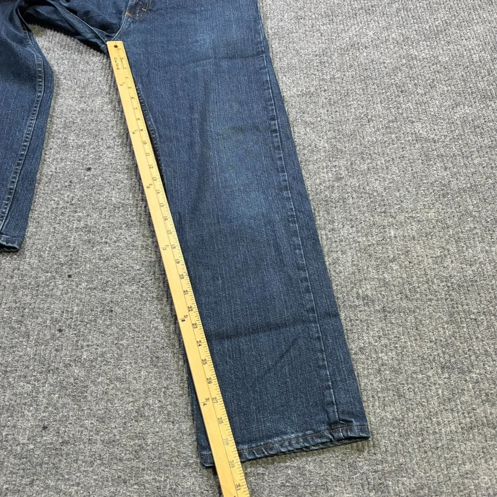 Wrangler Mens Straight Jeans Size 34x30 Blue Denim Regular Fit Stretch Mid Rise